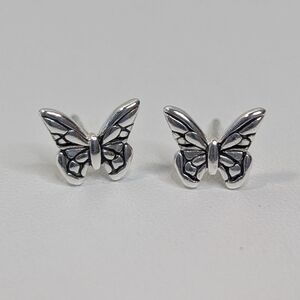 Sterling Dainty Butterfly Stud Earrings